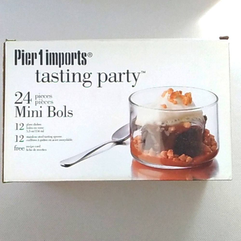 Pier 1  Set of 12 Tasting glass dishes with spoons